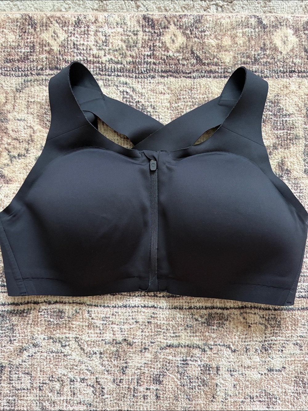 Lululemon Enlite Black Front-Zip Sports Bra with Crossback